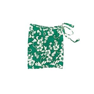 Koko Knot Wrap Skirt Women One Size Green Floral Tropical Hibiscus Mini